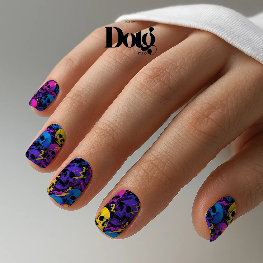 Design on The Go Studio - Vente Nail Art/Autocollant pour les ongles - Autocollants pour manucure et pédicure DIY Electric Skulls0