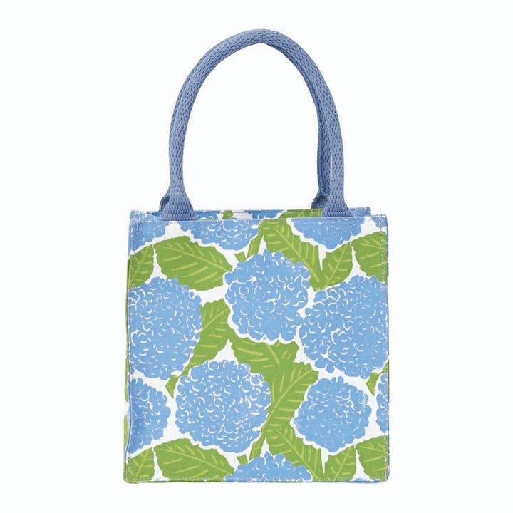 rockflowerpaper - Wholesale Gift Bag - BLUE HYDRANGEA Itsy Bitsy Reusable Gift Bag Tote