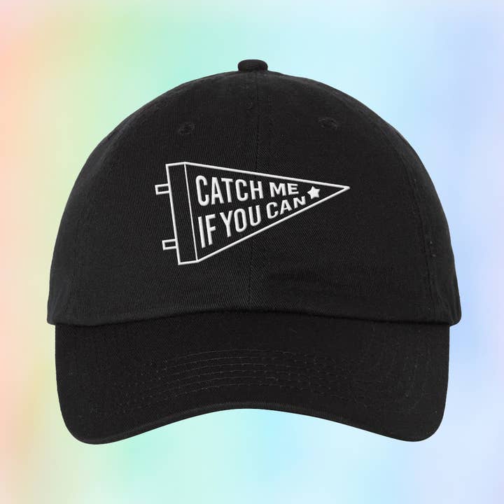 Catch Me If You Can Jugend Bestickte Dad-Mütze für den Großhandel von Itsy Bitsy Bella Co