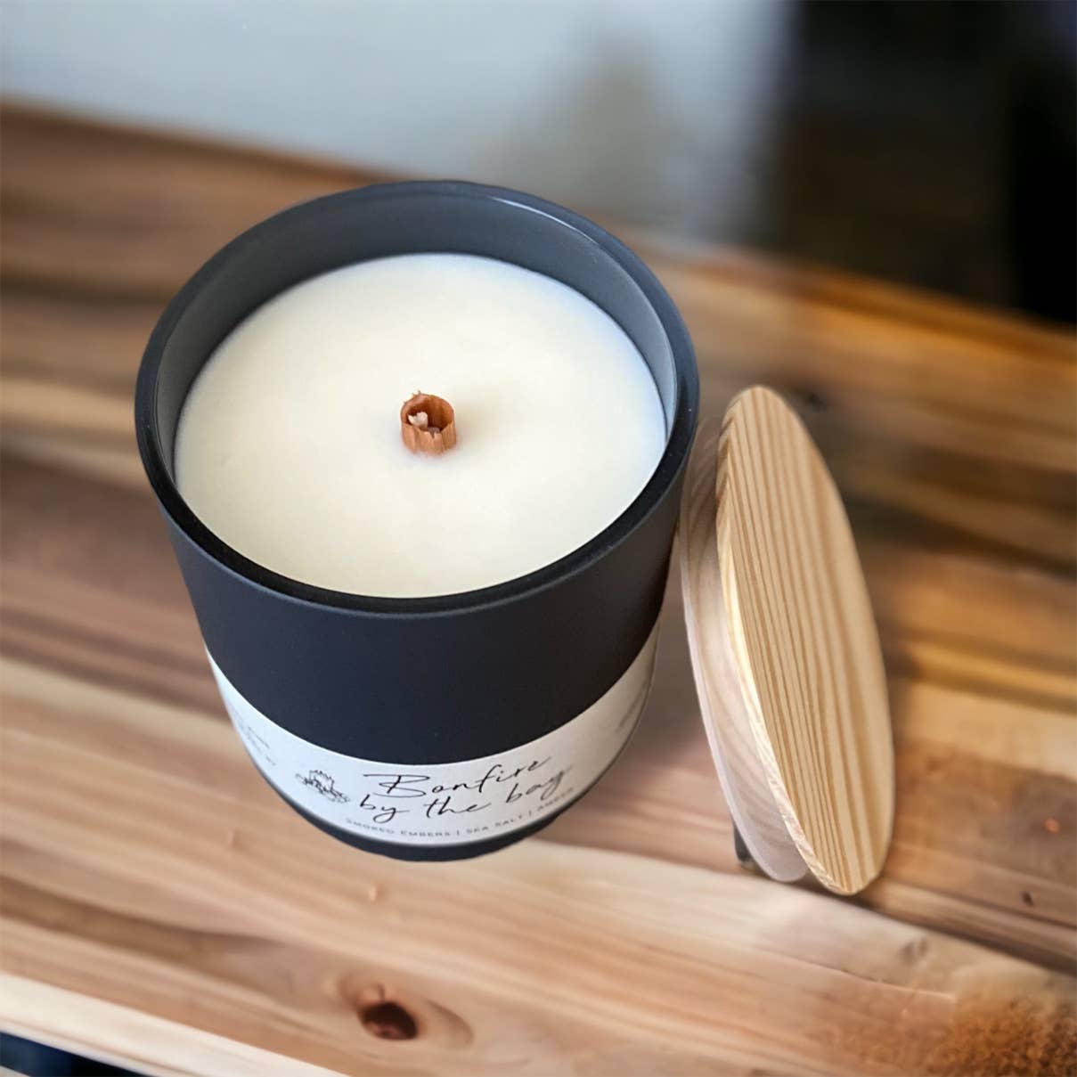 Tranquil Bliss Candles - Wholesale Jar/Filled Candle - Bonfire by the Bay • Hand-poured Soy & Coconut wax Candle2