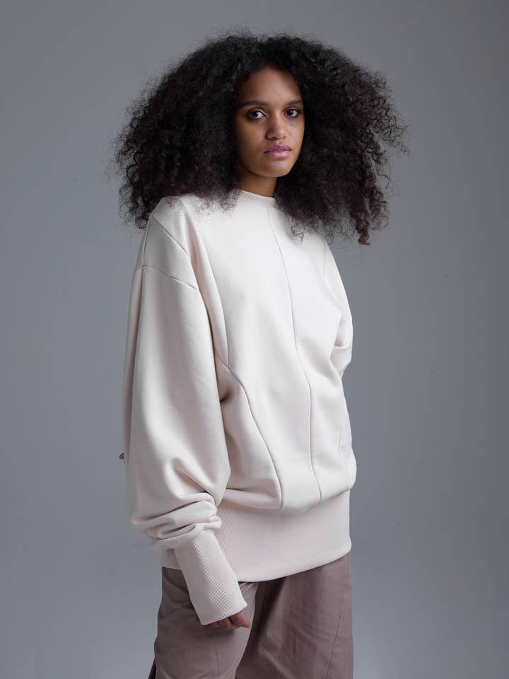 Lerz - Wholesale Sweatshirt - Women's - High Ribbed Oversized Sweatshirt5