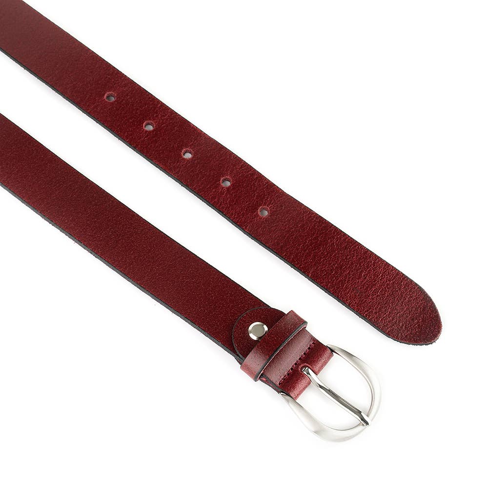 VALTICO - Wholesale Belt - Women's - Smooth leather belt with round buckle.5