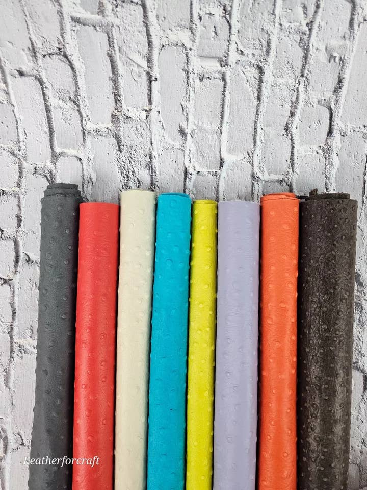 Paquete de Retales de Cuero con Relieve de Avestruz - Tamaño Grande para venta al por mayor de Leatherforcraft