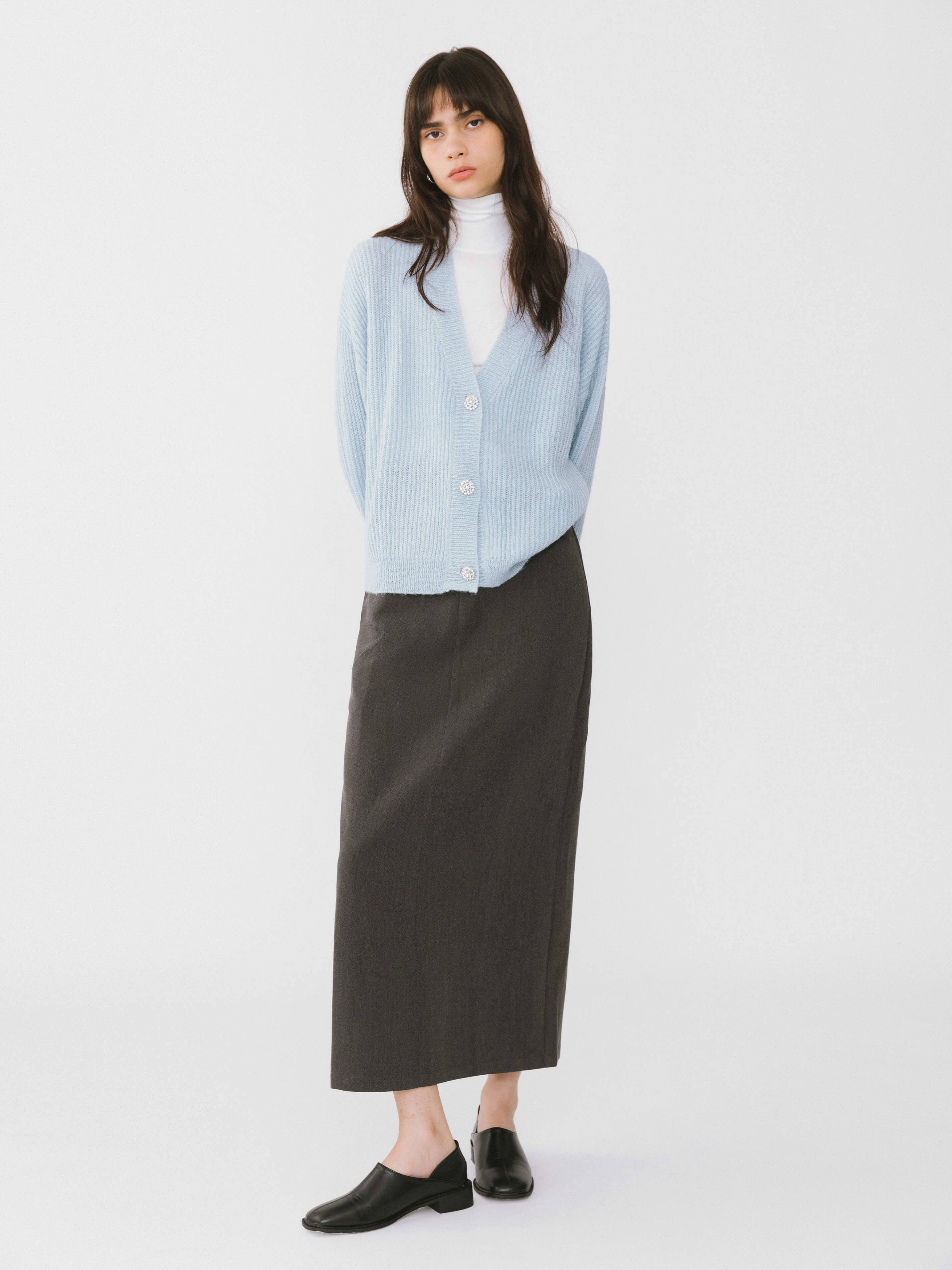 CUBIC – Engroshandel Cardigan - Dame – Casual ribstrikket cardigan med V-hals22