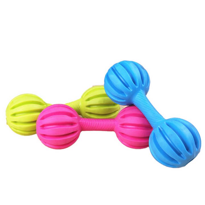 PAWPAWwholesale - Wholesale Pet Chew Toy - Dog - Line Shaped TPR Dog Toy Barbell for Teeth Care_CWMM72422