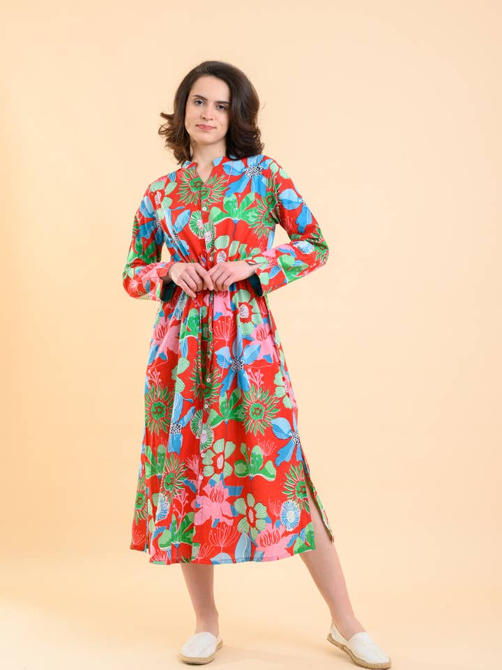 Clara Dress Magnus Red AN1020D for wholesale on Faire