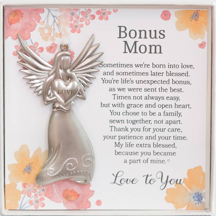 Bonus Stepmom Gift: Keepsake Angel Ornament and Card 4548 for wholesale by The Grandparent Gift Co. Inc.