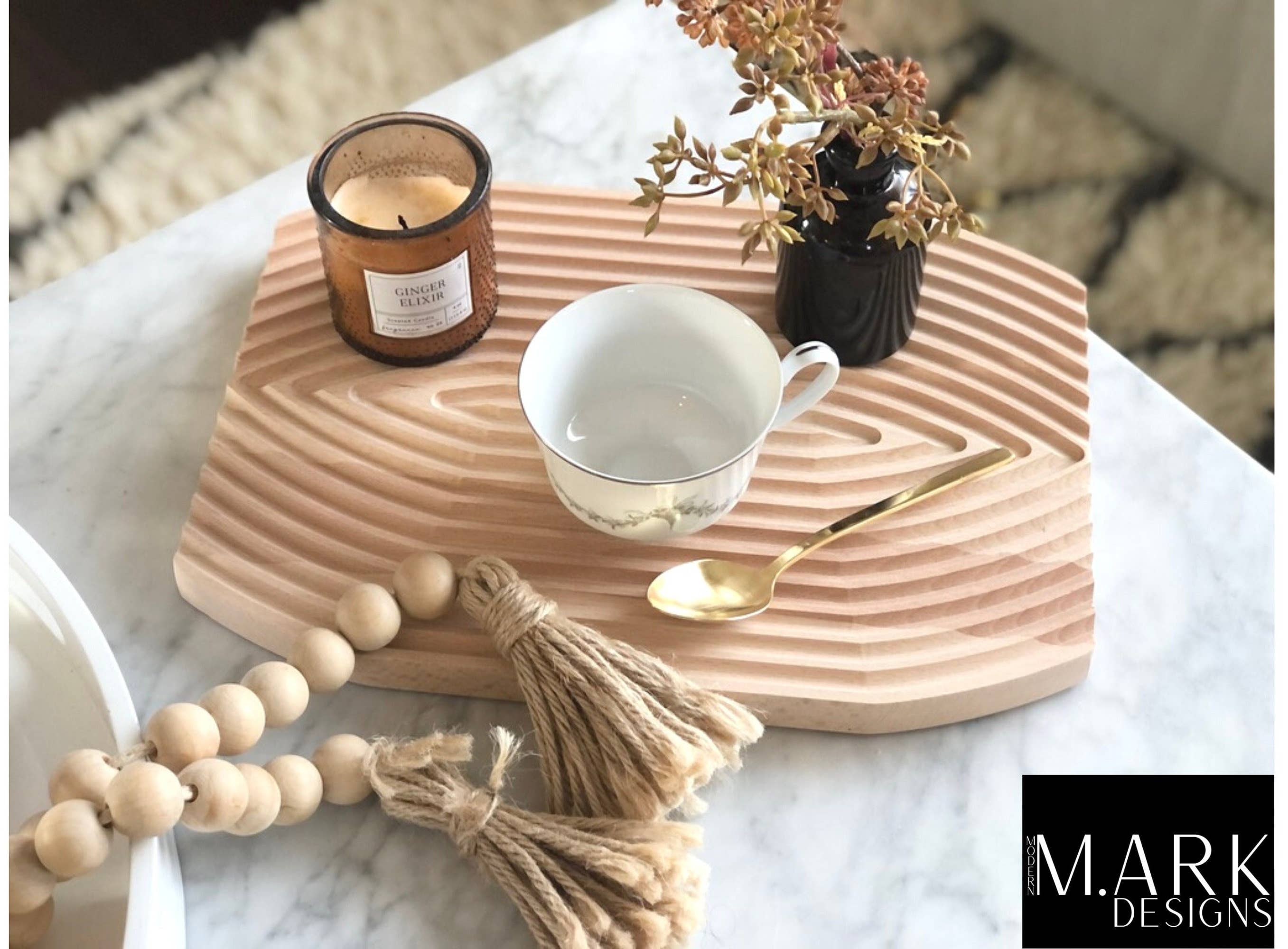 Modern Ark Designs - Vente Plateaux de service - Plateau de service en bois ondulé ondulé pour charcuterie en bois9