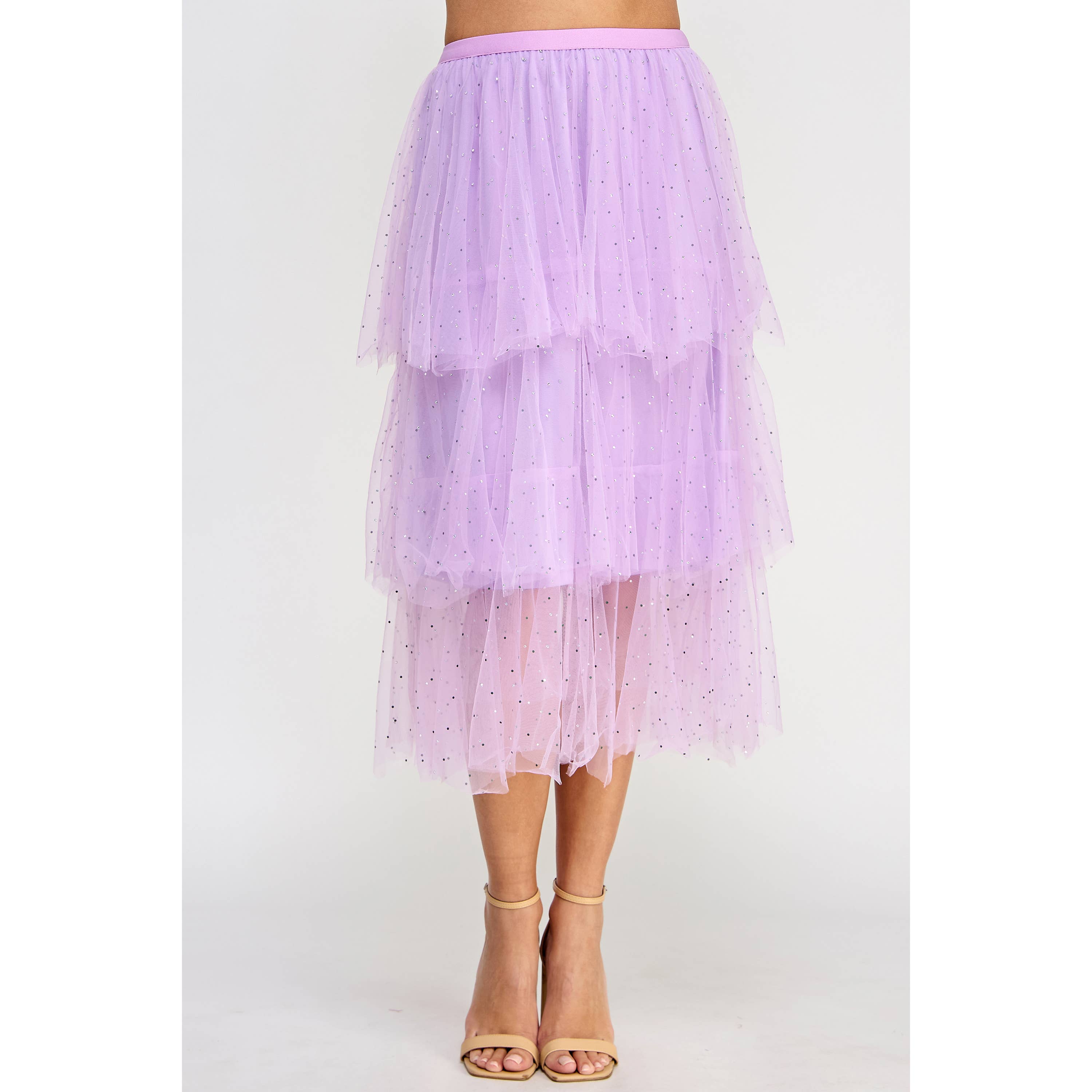 Strut & Bolt - Wholesale Rok - Dames - Midirok van tule met studs en strass14