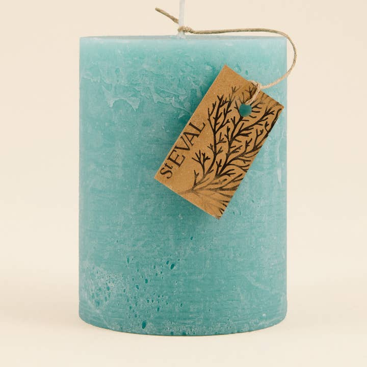 Sea Moss & Driftwood, Fragranced Coloured Pillar, box of 6 for wholesale by St Eval