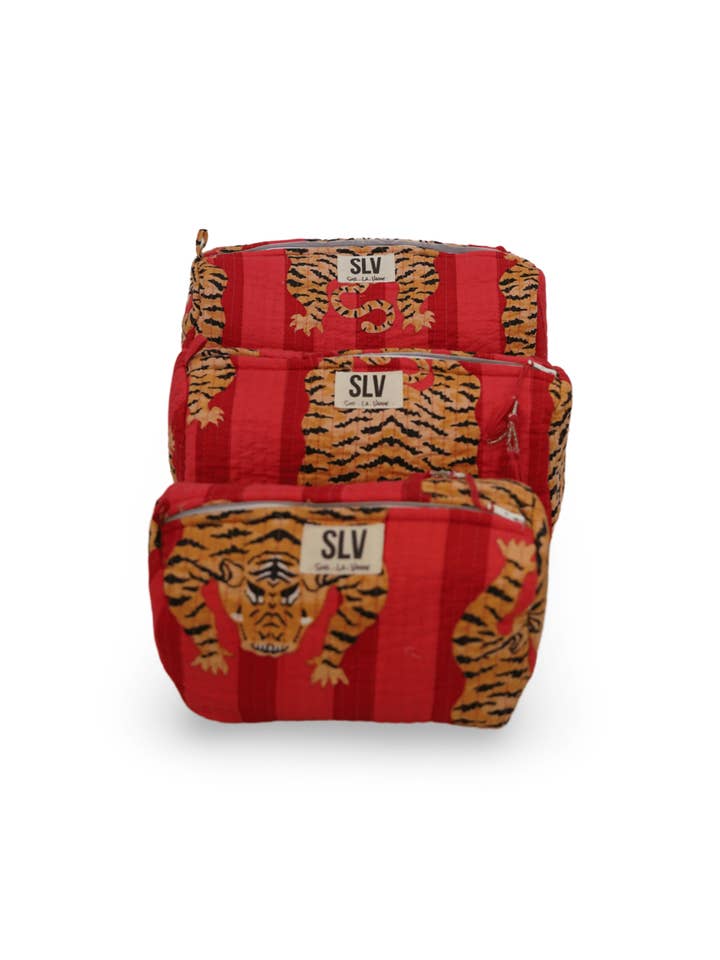 Red Tiger Pouch Set for wholesale by Sur La Vague