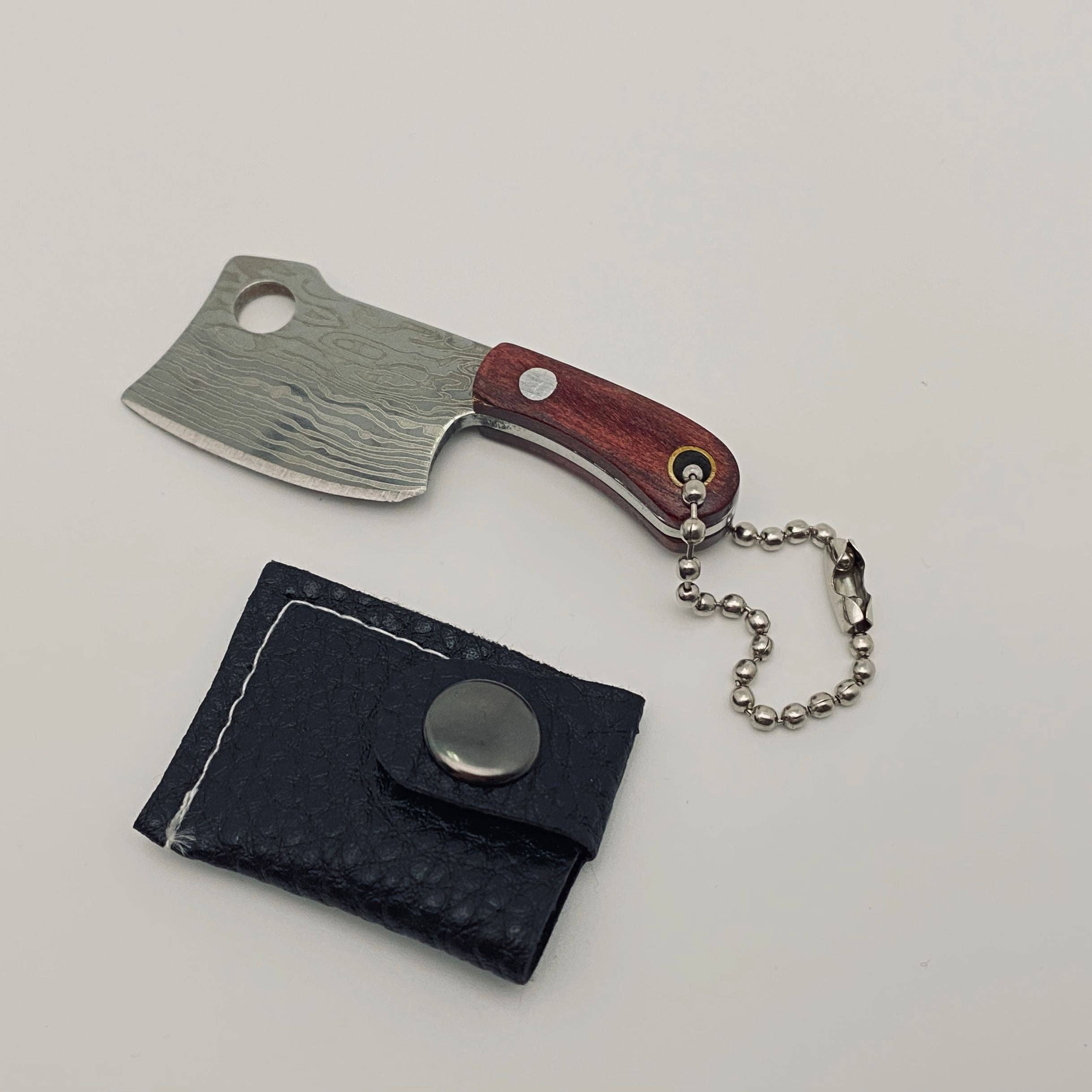 Mio Queena – wholesale Nyckelring - Unisex – Damaskus Mönster Mini Knife Kechain Gift1