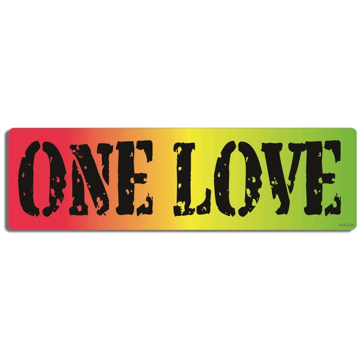 One Love - Rasta XL Bumper Sticker for wholesale by Humper Bumper
