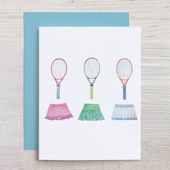 Waterline Studio - Wholesale Stationery/Notecard Set - Watercolor Tennis Stationery Set: 6 Assorted Note Cards1