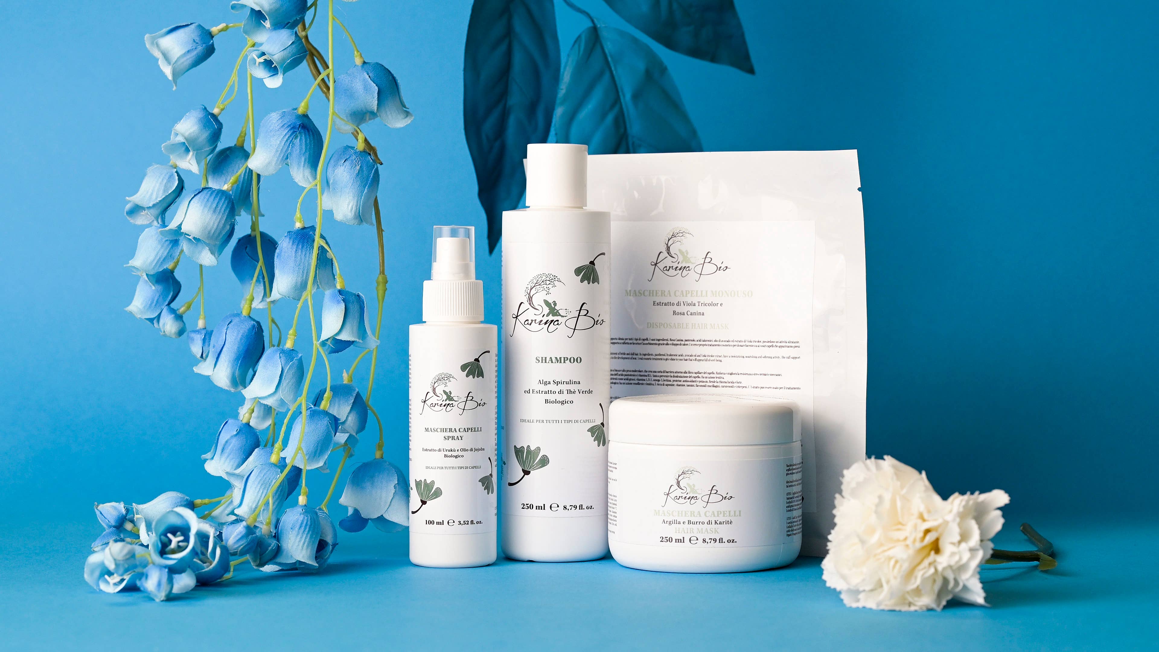 KARINABIO - Wholesale Hair Mask - Disposable Hair Mask - Extract of Tricolor Violet and Dog Rose1