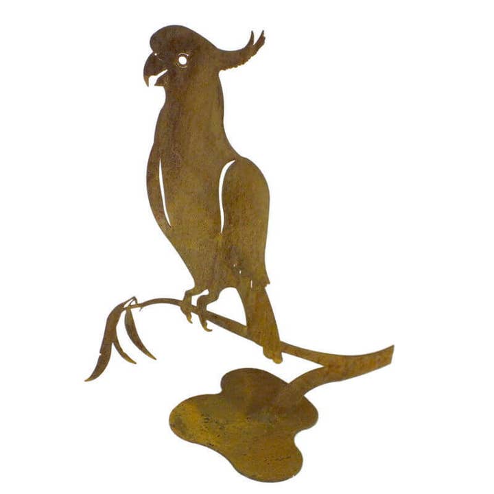 Cacatua su gomma Stand Garden Art per la vendita all'ingrosso da parte di Overwrought