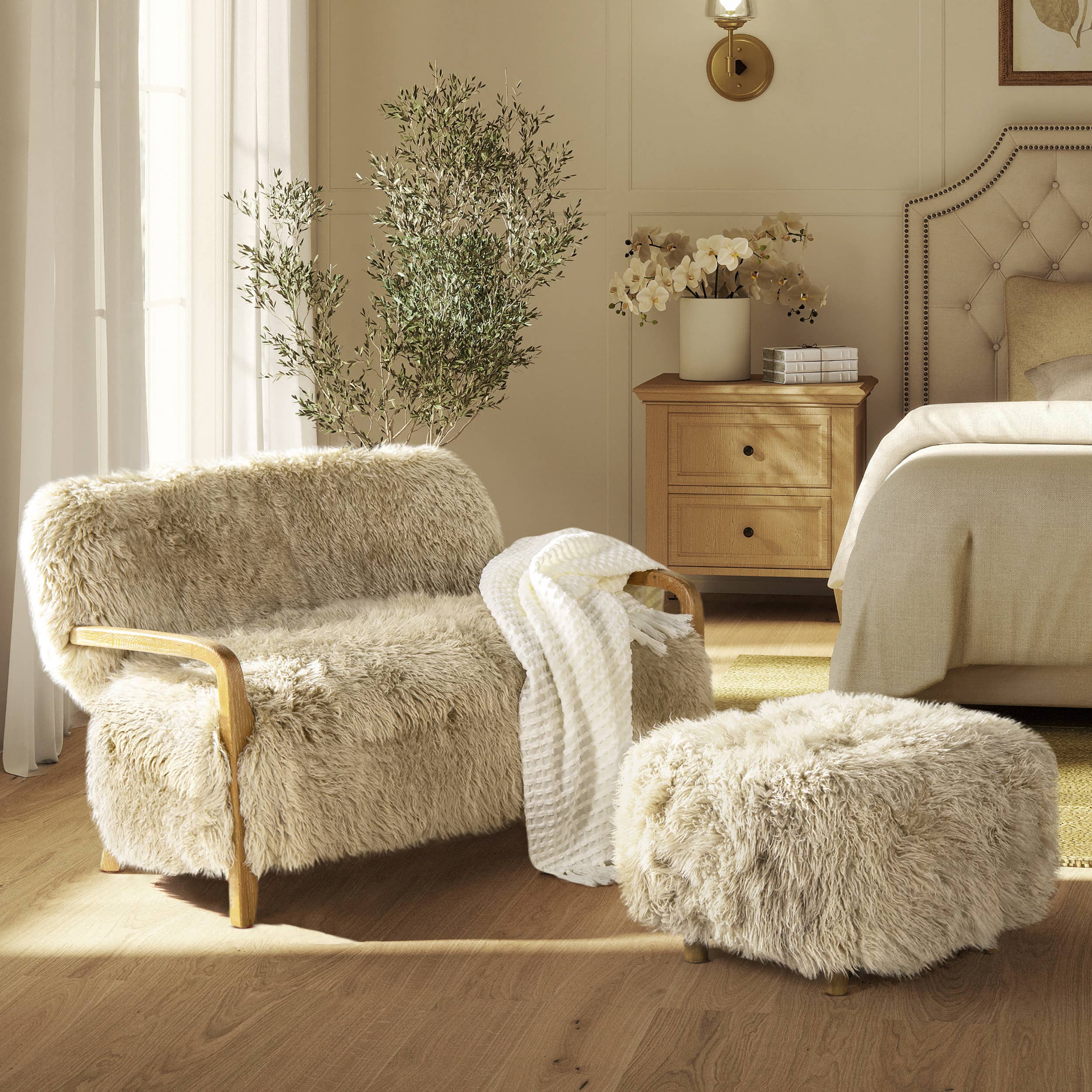 Jennifer Taylor Home - Wholesale Chair - Enchante Mongolian Sheepskin Living Room Seating Collection9