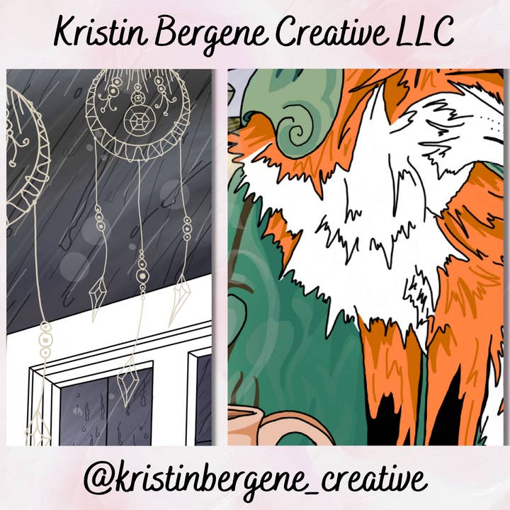 Kristin Bergene Creative LLC - Wholesale Season's Greetings Card - Fox Librarian Greeting Cards | Blank Inside, 5.5” x 4”4