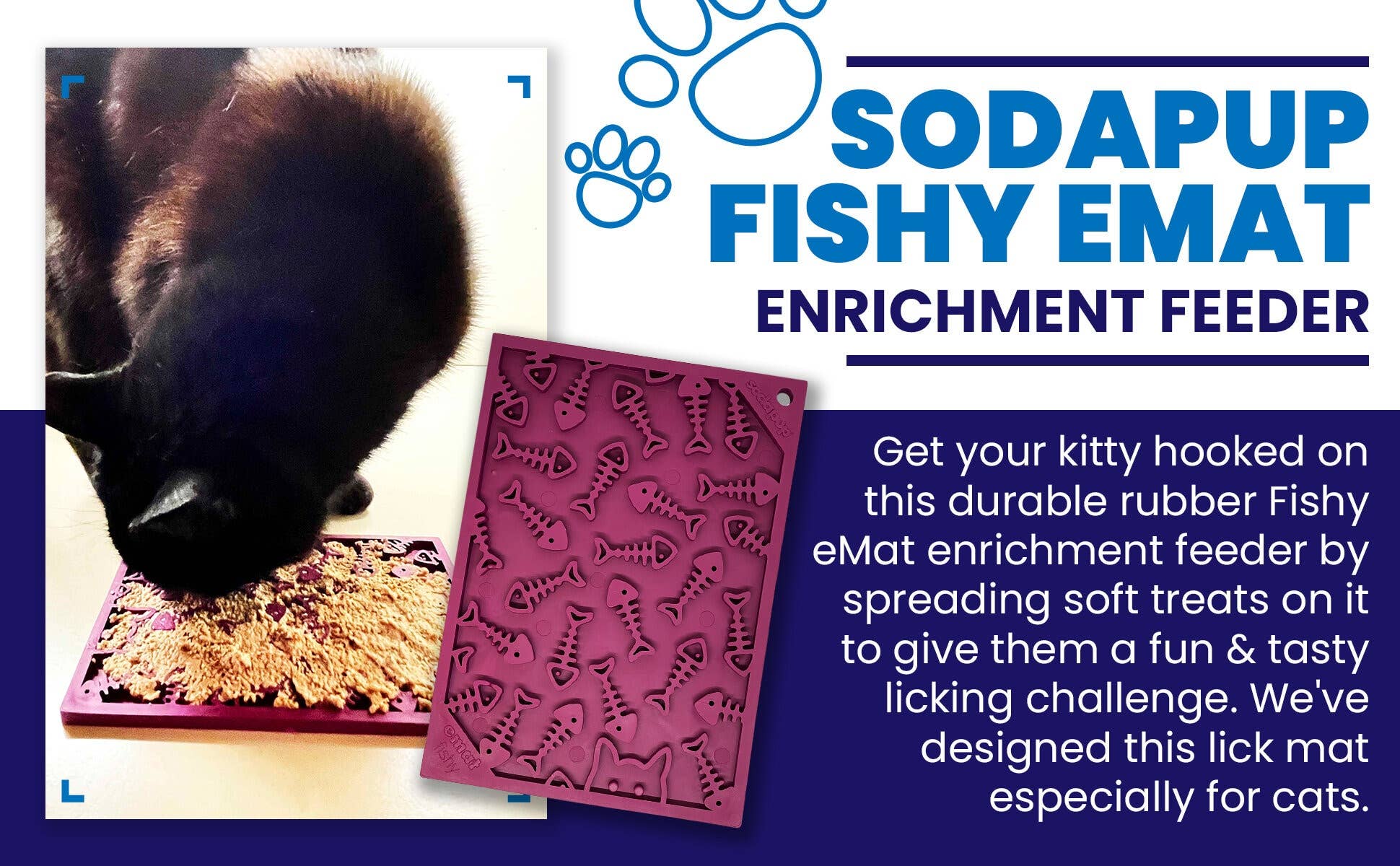 SodaPup Dog Toys – wholesale Pet food mat – Dog – Fishy Design eMat Enrichment Lick Mat - small4