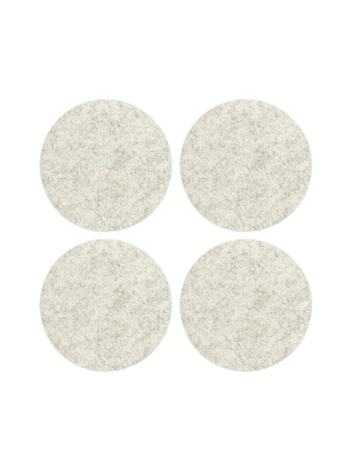 Bierfilzl Merino Wool Felt Round Coaster 4Pack Heather White for wholesale by Graf Lantz