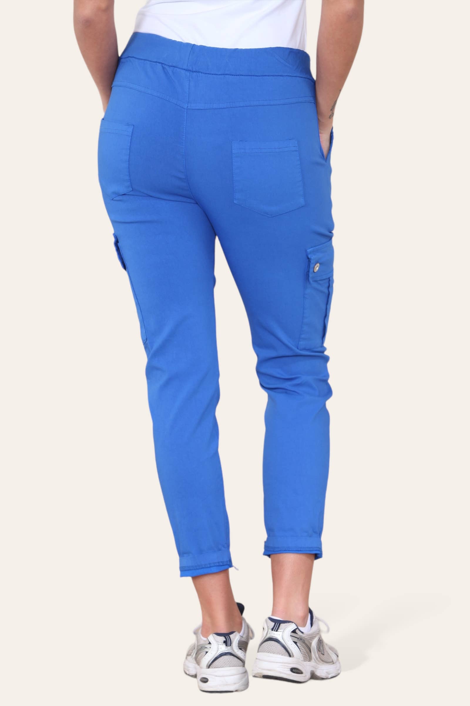 Kurt Muller – wholesale Pants – Women's – Plain Cargo Stud Pocket Bi-Stretch Magic Trousers28