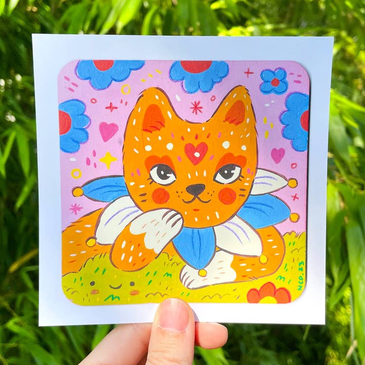New Print (Mini) ♡ Demon Kitty Wild Berry for wholesale by Illustrated By Natalia