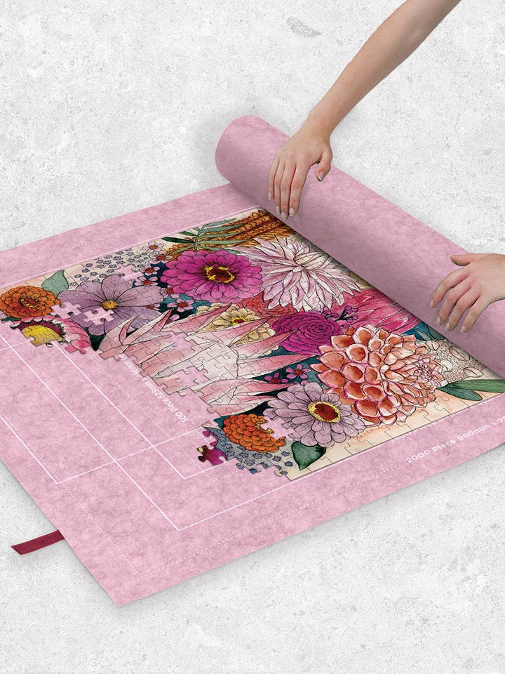 Portable Felt Roll-Up Jigsaw Puzzle Storage Mat for wholesale by Journey of Something USA