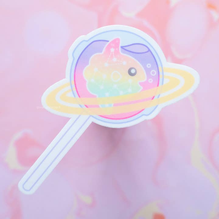 Sunfish Lollipop Glossy Vinyl Sticker for wholesale by NatGreenArt