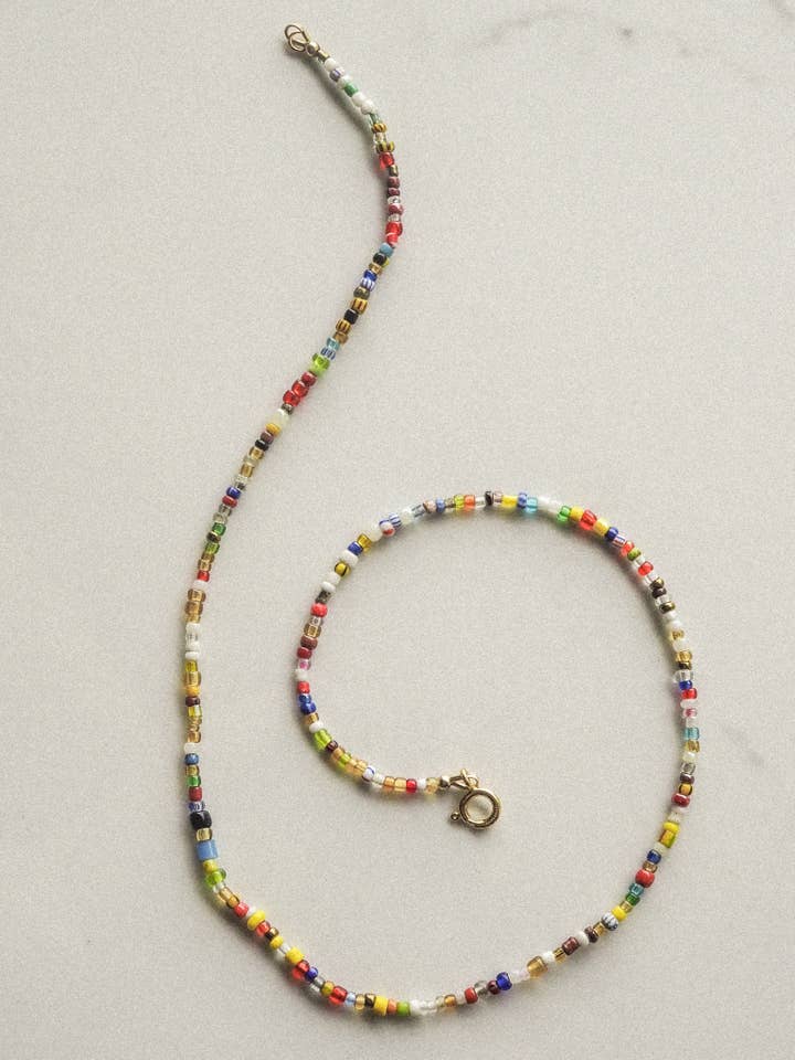 imogene necklace | colourful glass bead necklace for wholesale by Emily Hartwell