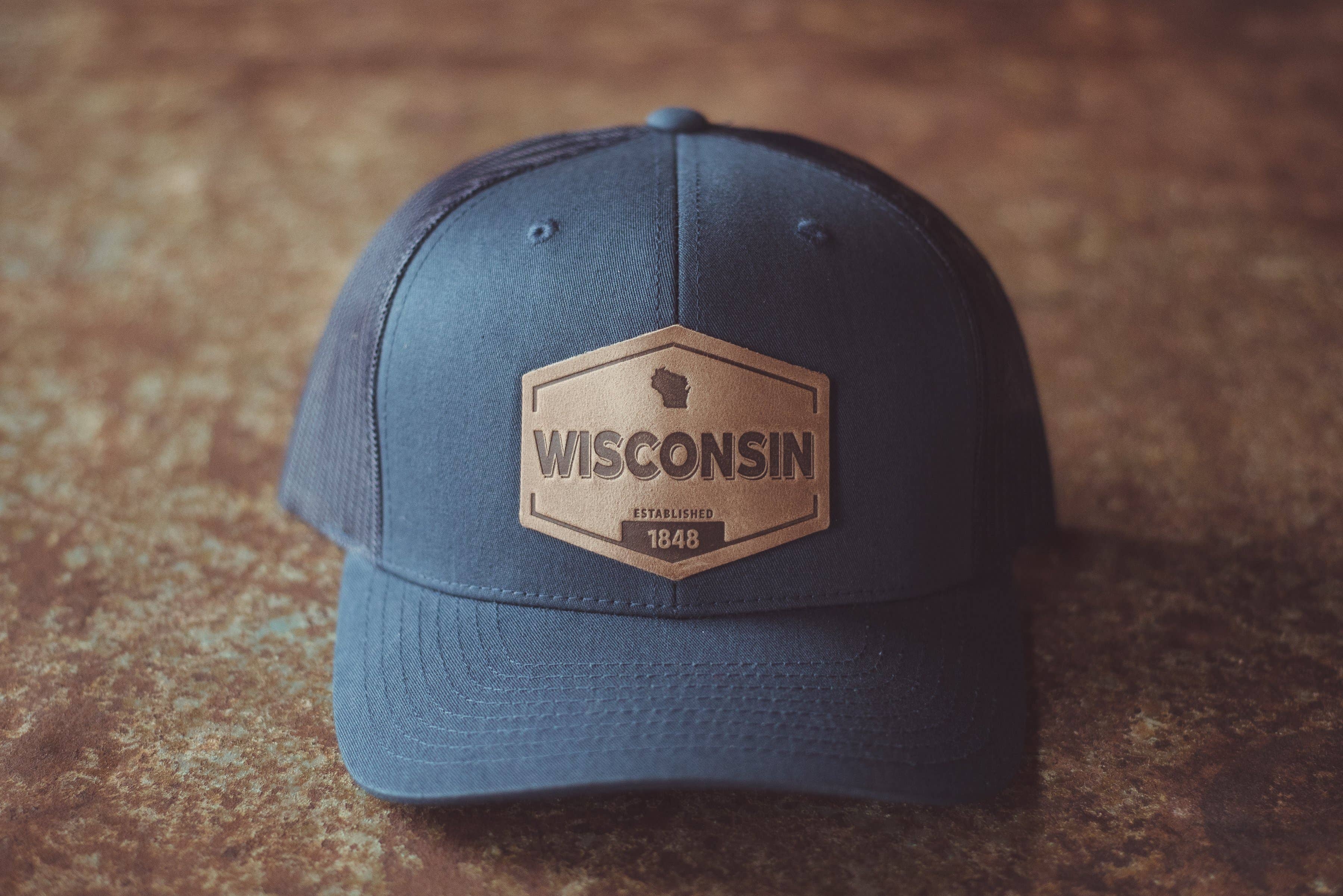 Range Leather Co. - Wholesale Trucker Hat - Unisex - Wisconsin Established Hat | Leather Patch Trucker Hat2