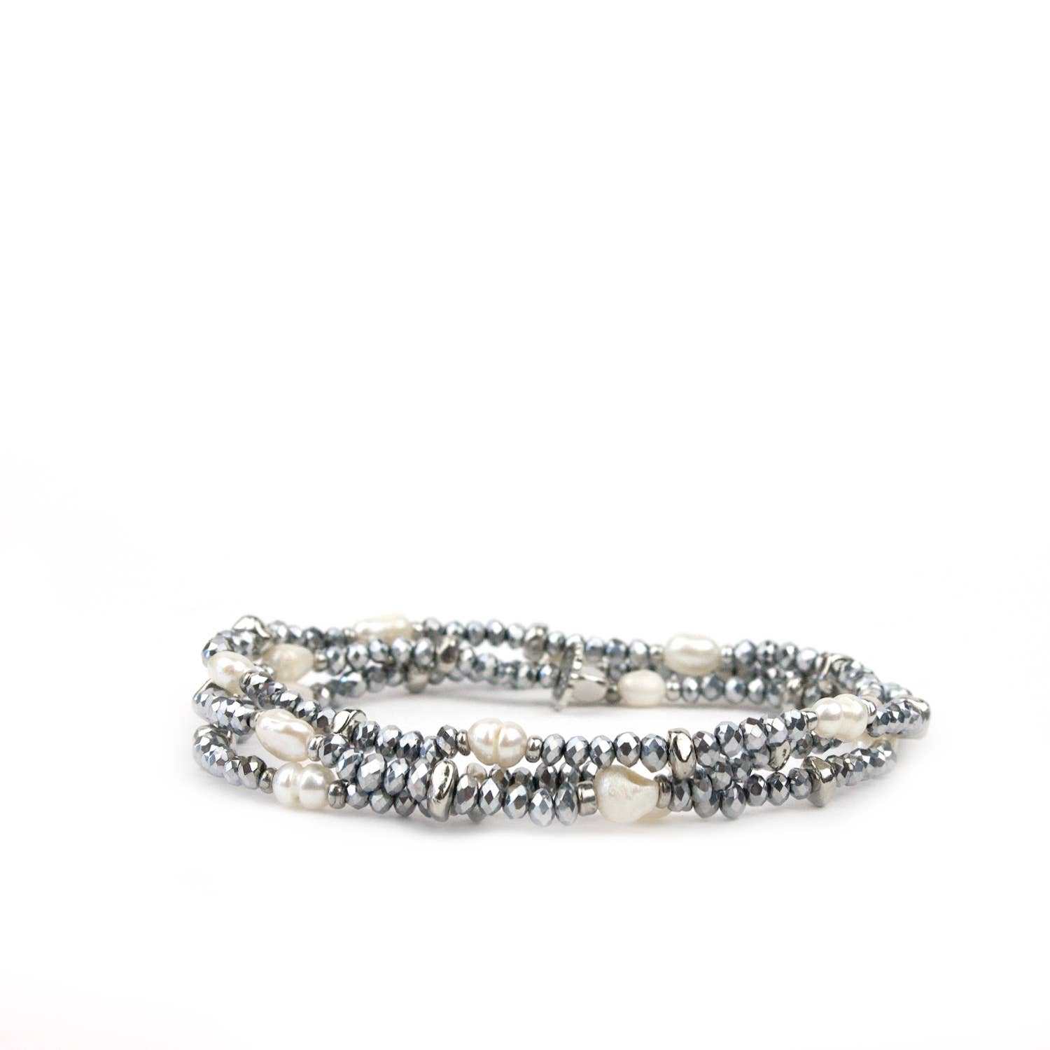 Marlyn Schiff - Wholesale Beaded Bracelet - crystal beaded pearl wrap bracelet25