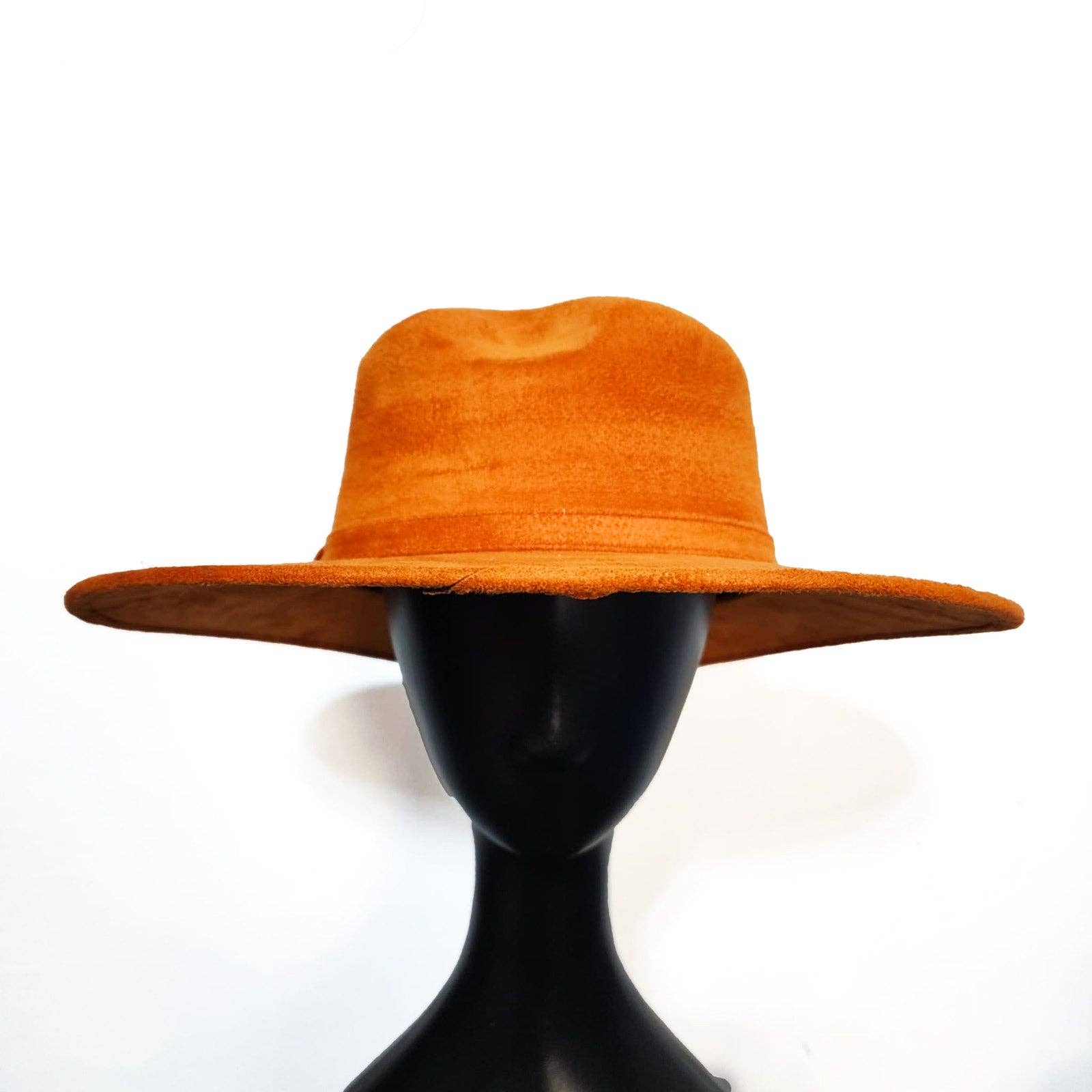 Freebird Revolution - Wholesale Fedora - Women's - Heart Shaped Orange Hat Vegan Suede Wholesale2