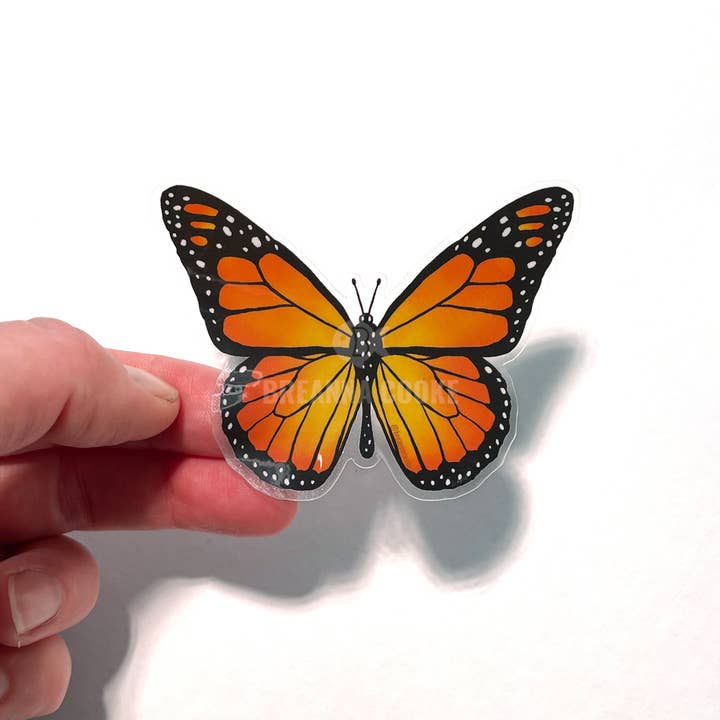 Monarch Butterfly | Clear Sticker | 3 x 2 in for wholesale by Breanna Cooke