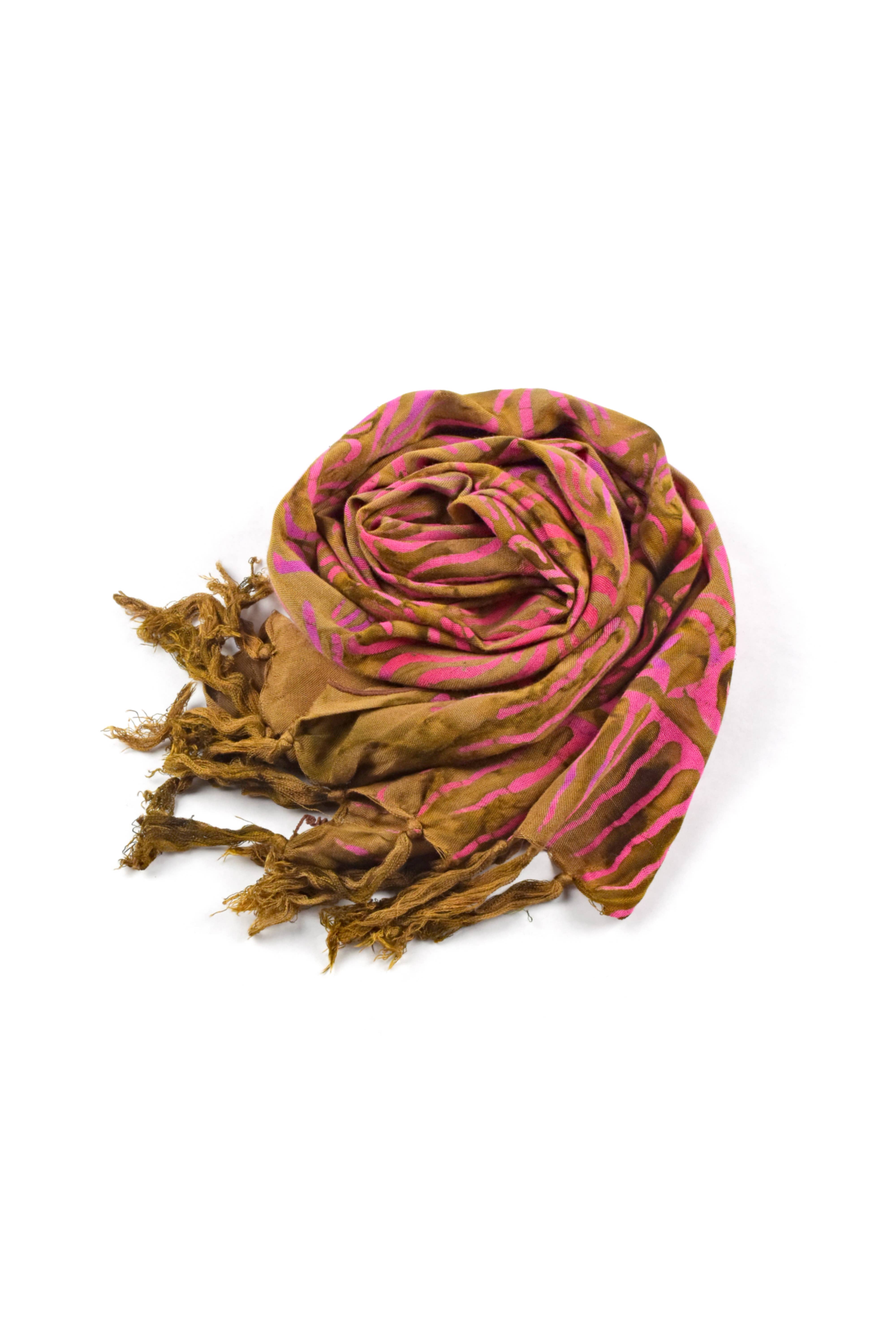 Nusantara Inc. - Wholesale Scarf - Women's - Rayon Batik Scarf - 98781 A-C (Knotted  Fringe)4
