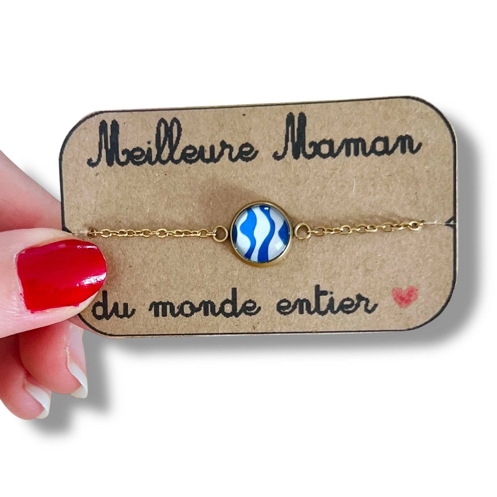 Dans l'Air du Temps Bijoux - Vendita all'ingrosso Braccialetto con ciondolo/pendente - Braccialetto in acciaio inox « Best Mom in the World »7