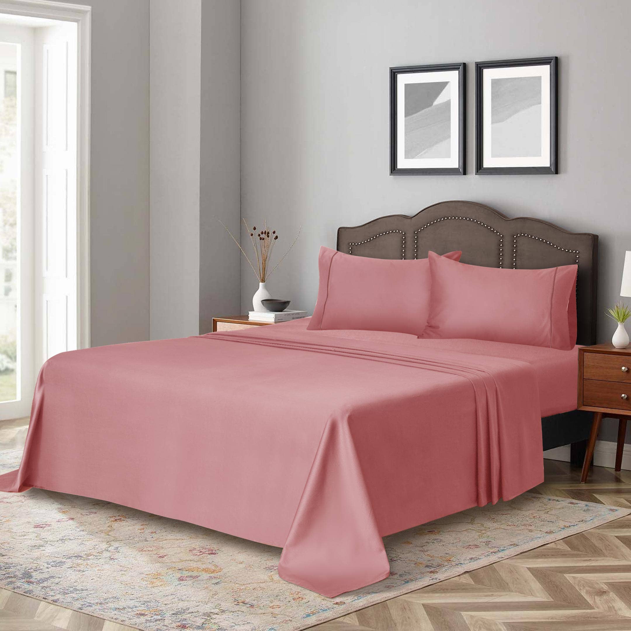 Cottonpassion_US – Conjunto de lençóis por atacado – Jogo de lençol em algodão cetim 400 fios com bordado - 4 peças55