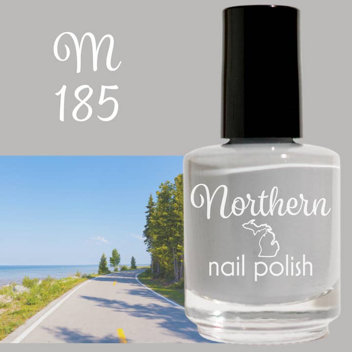 M-185 ~ Nail Polish Gray creme Toxin Free Vegan Natural Beauty for wholesale by Northern Nail Polish