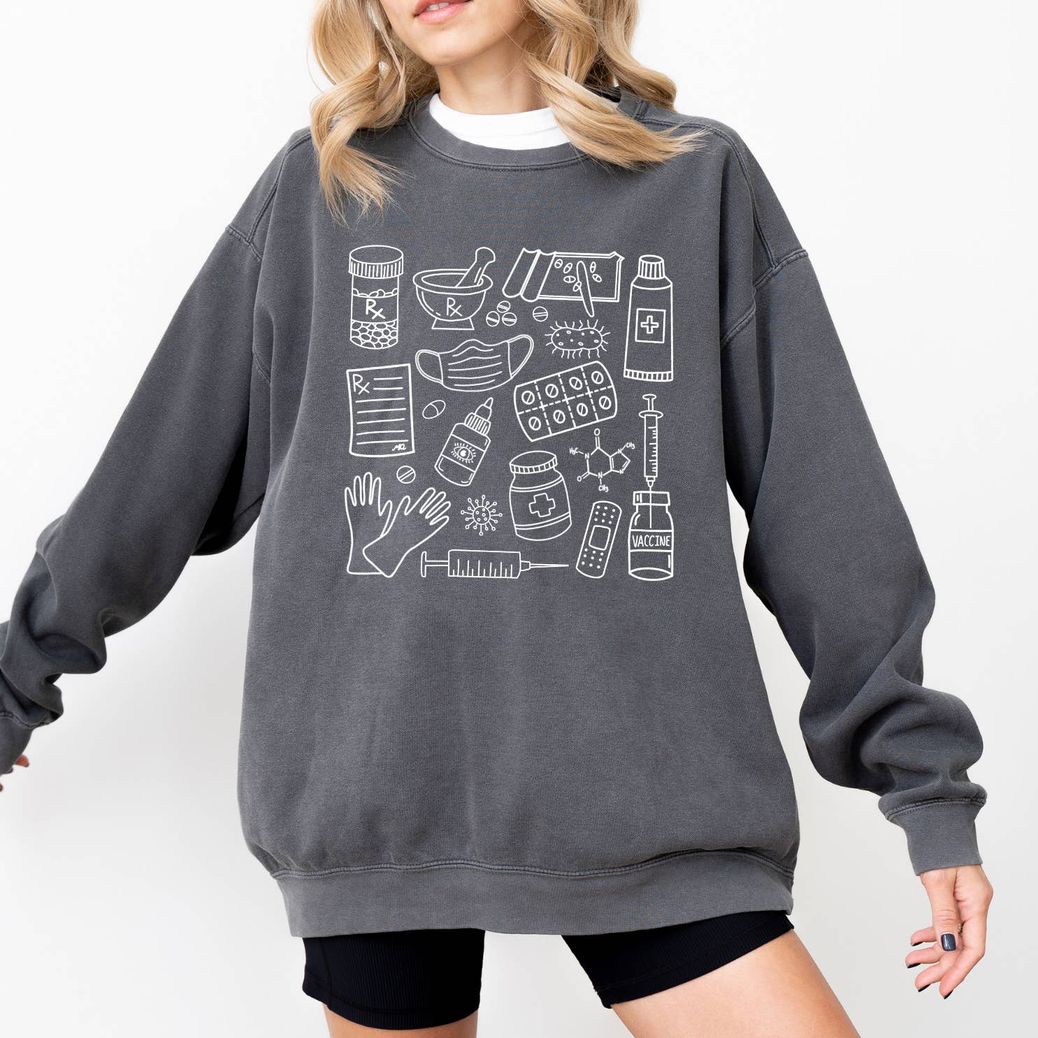 Meg Ann Co. - Wholesale Graphic Sweatshirt - Unisex - Pharmacy Doodles Crewneck4