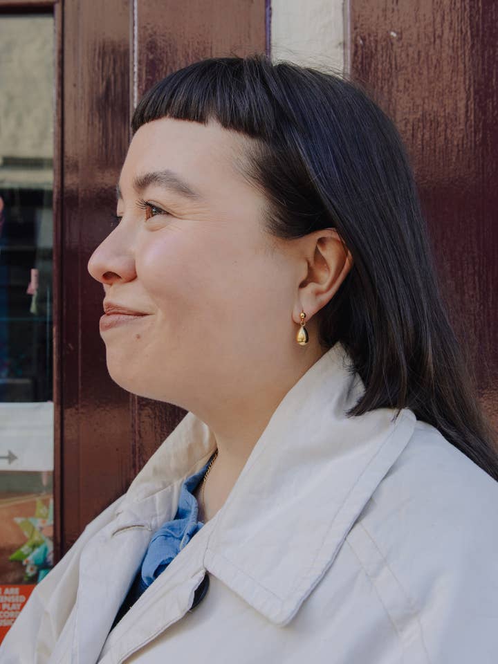 Gold Teardrop Earrings, Waterproof for wholesale by Nordic Muse