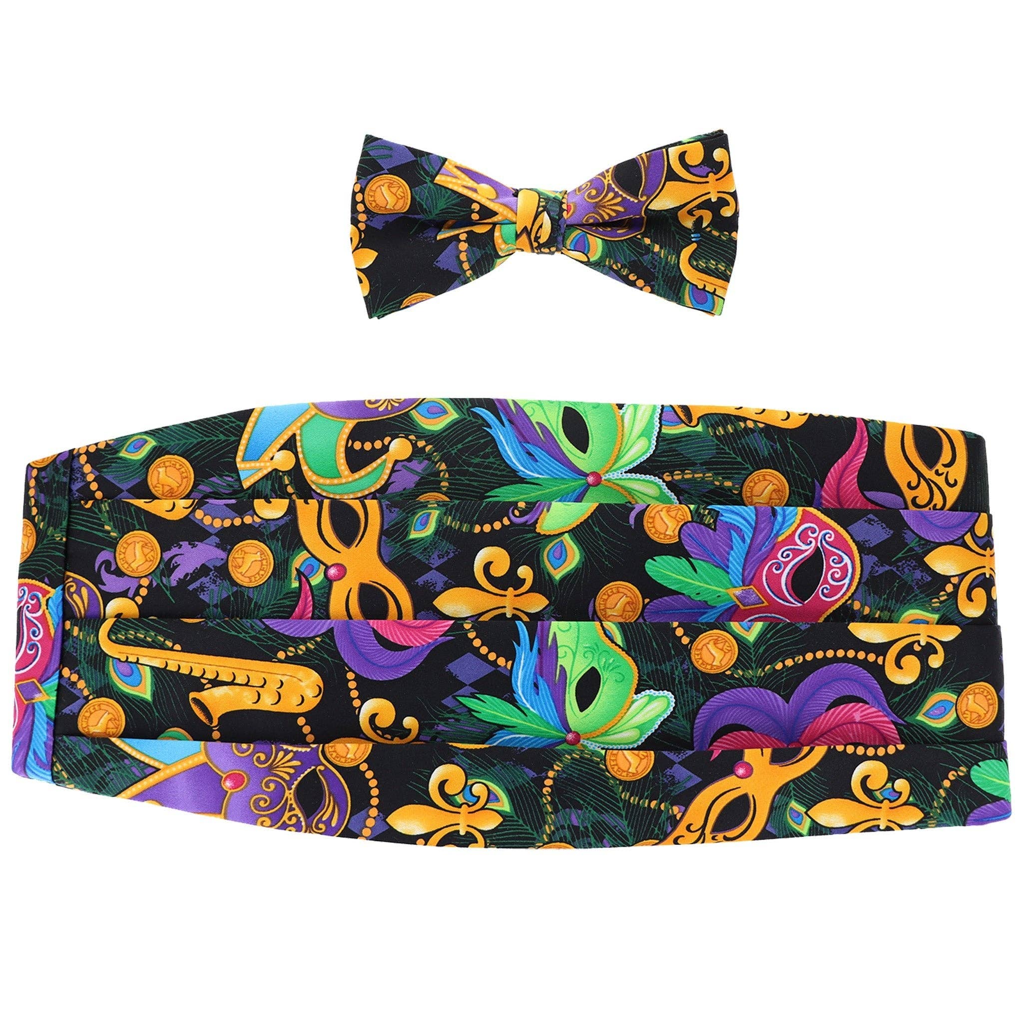 Dubal Brothers - Wholesale Bow Tie - Men's - Vittorio Farina Mardi Gras Cummerbund and Bow Tie Set by Classy Cufflinks2