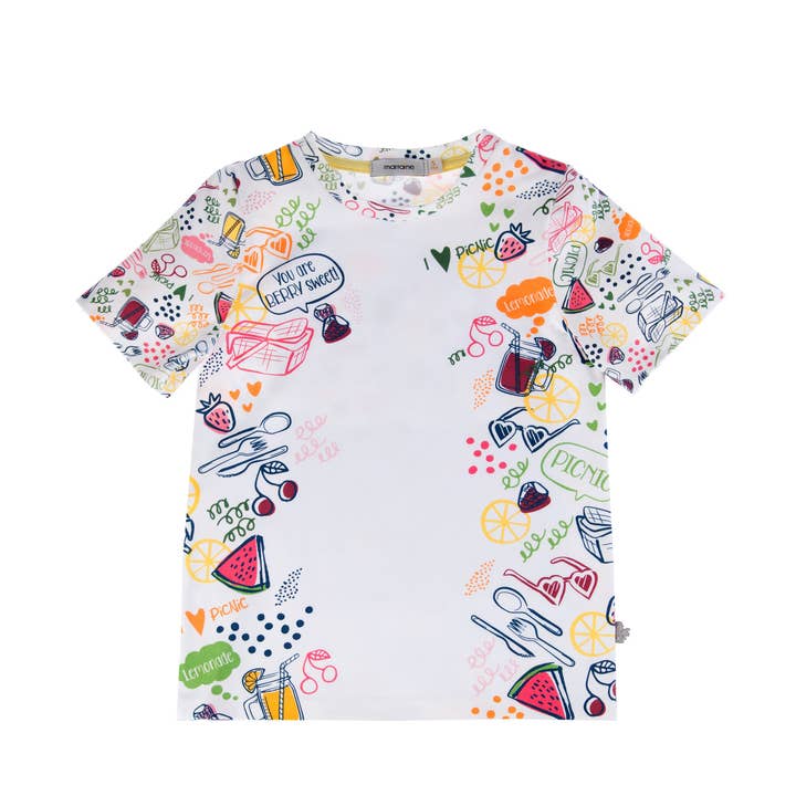 T-shirt intégral en coton biologique LEMONADE pour la vente par Marraine Kids