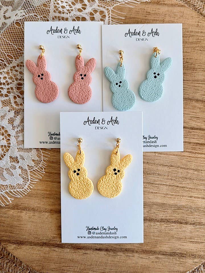 Orecchini in Argilla PEEPS, Orecchini di Pasqua per la vendita all'ingrosso da parte di Asden & Ash Design