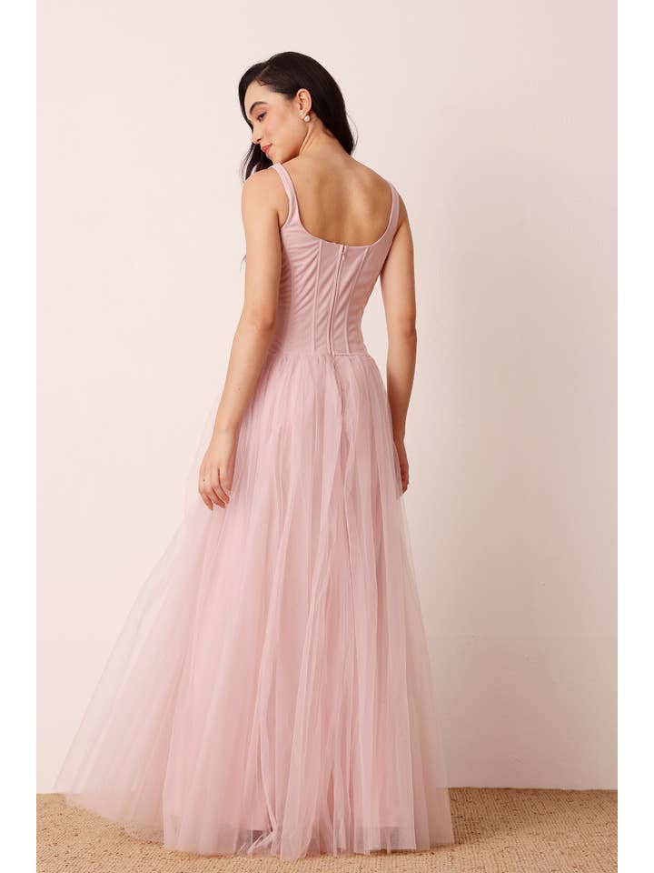 Quest Corset Maxi Dress in Powder Pink for wholesale on Faire3