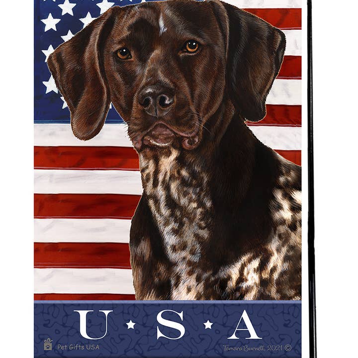 Pet Gifts USA, LLC - Venta al por mayor Bandera y manga de viento - Bandera de jardín azul verdadero de braco alemán de pelo corto