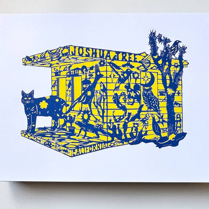 Joshua Tree: "Homestead" 11x14 Risograph Print for wholesale by Kreaturetown