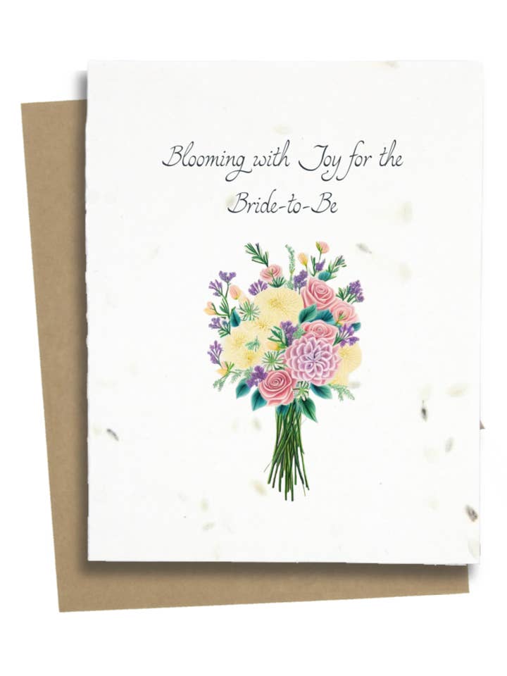 Vœux pour la fête prénuptiale - Bouquet pour la vente par Greet n' Grow Plantable Cards