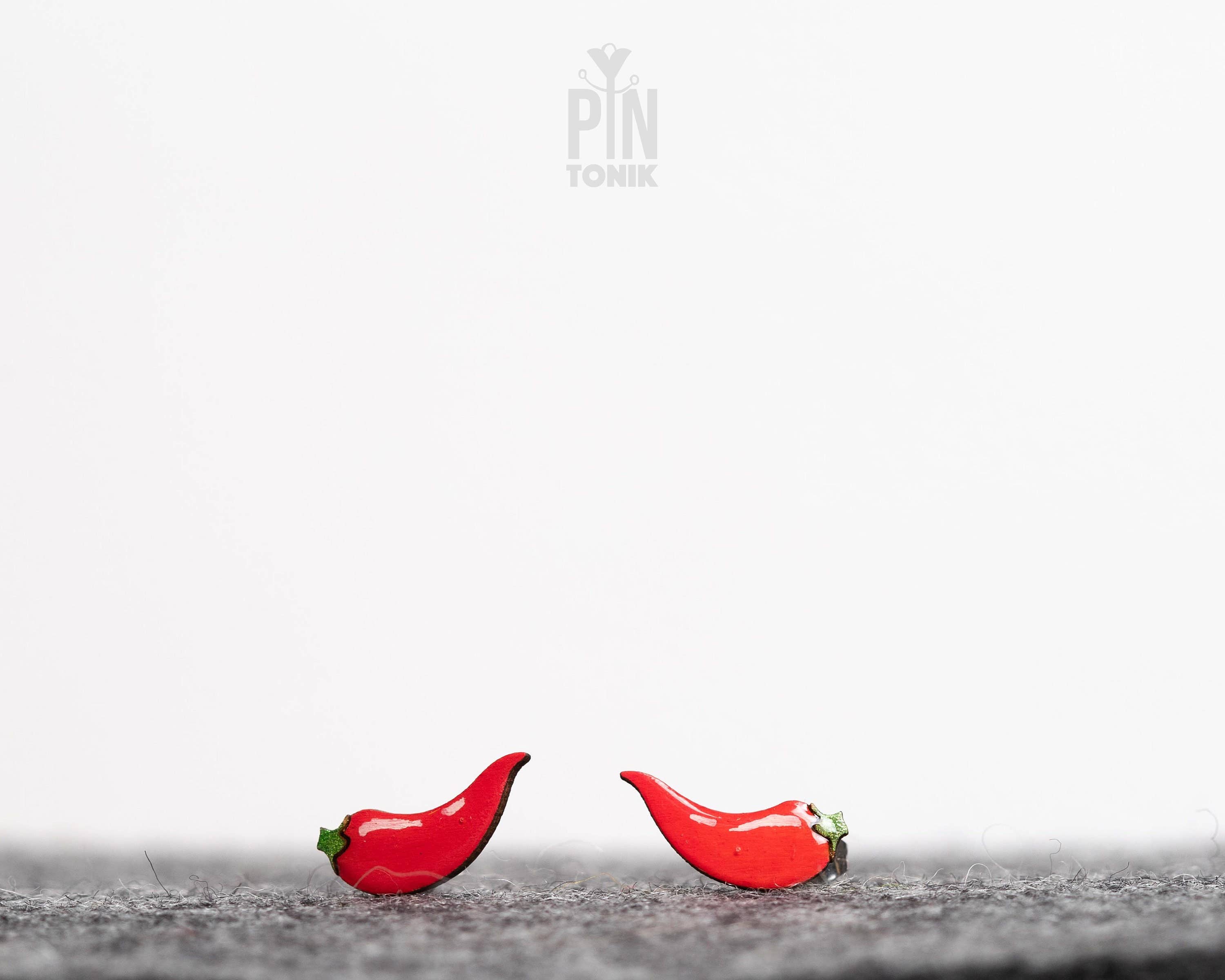 PinTonik - Vente Clous d'oreille - Boucles d'oreilles piment fort - Cadeau d'anniversaire amusant pour les 30 ans3