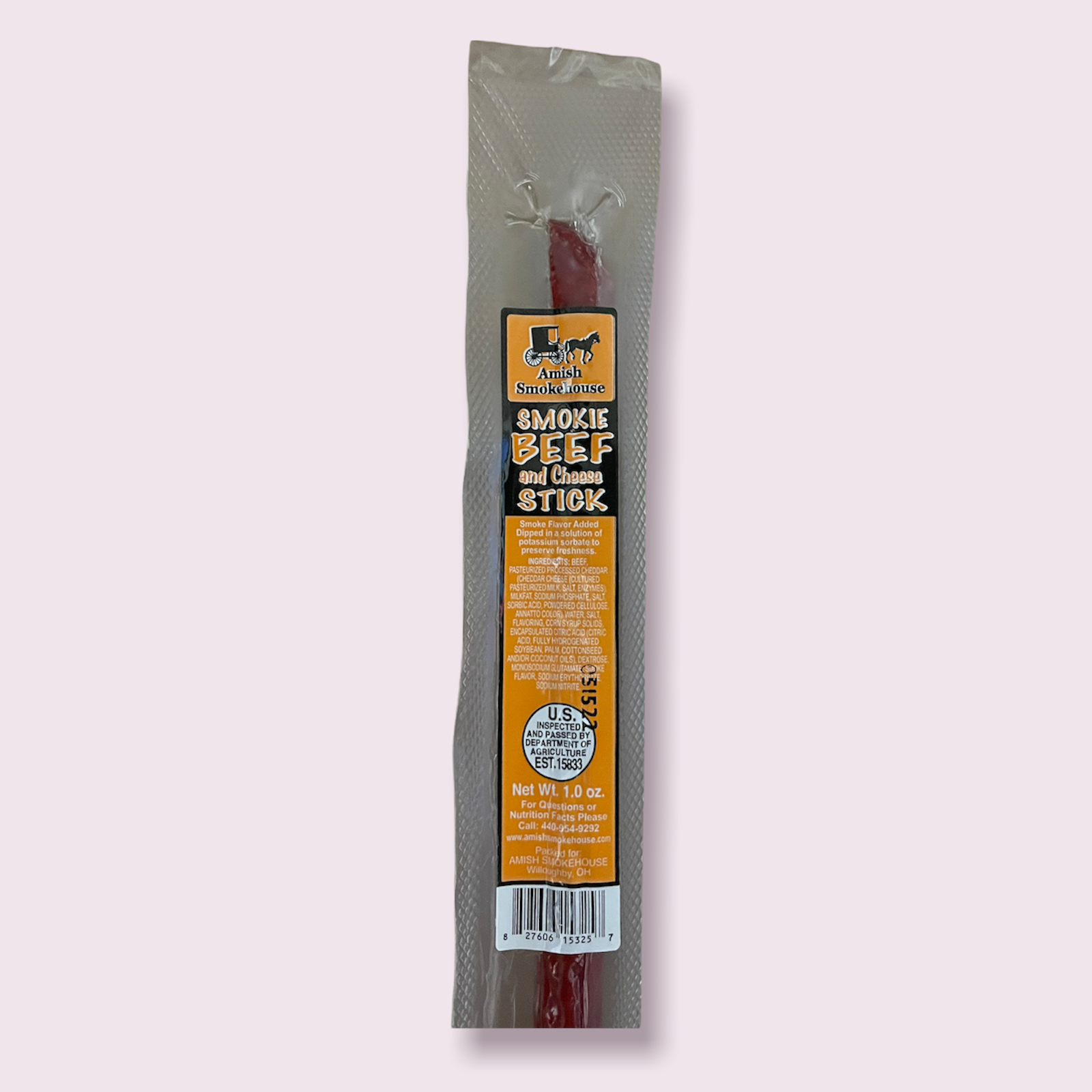 Amish Smokehouse - Wholesale Jerky - Beef & Cheese Beef Sticks 21 Ct. Individually Wrapped1