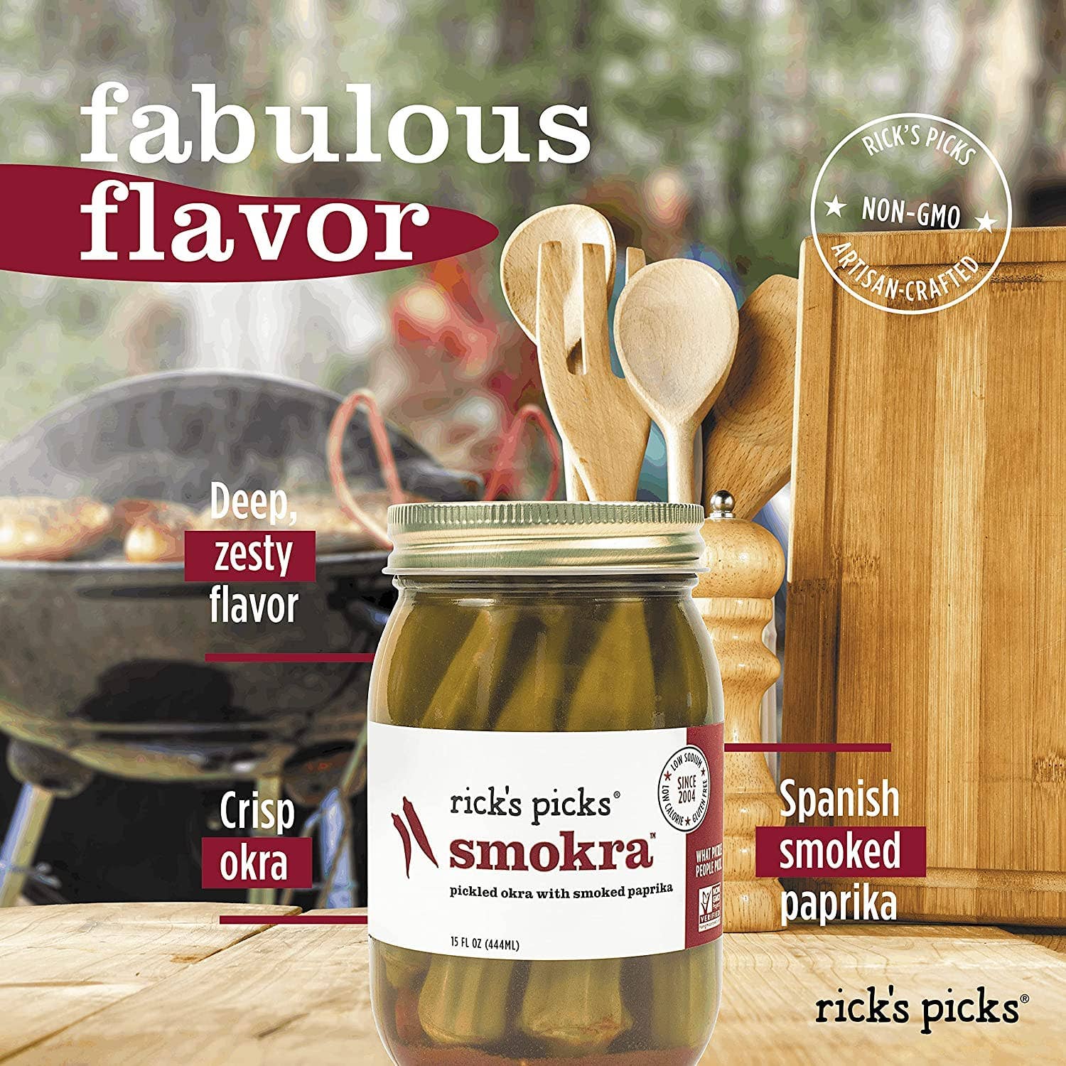 Rick's Picks - Wholesale Pickled Vegetables - Smokra Spicy Pickled Okra  - Case of 6 jars5