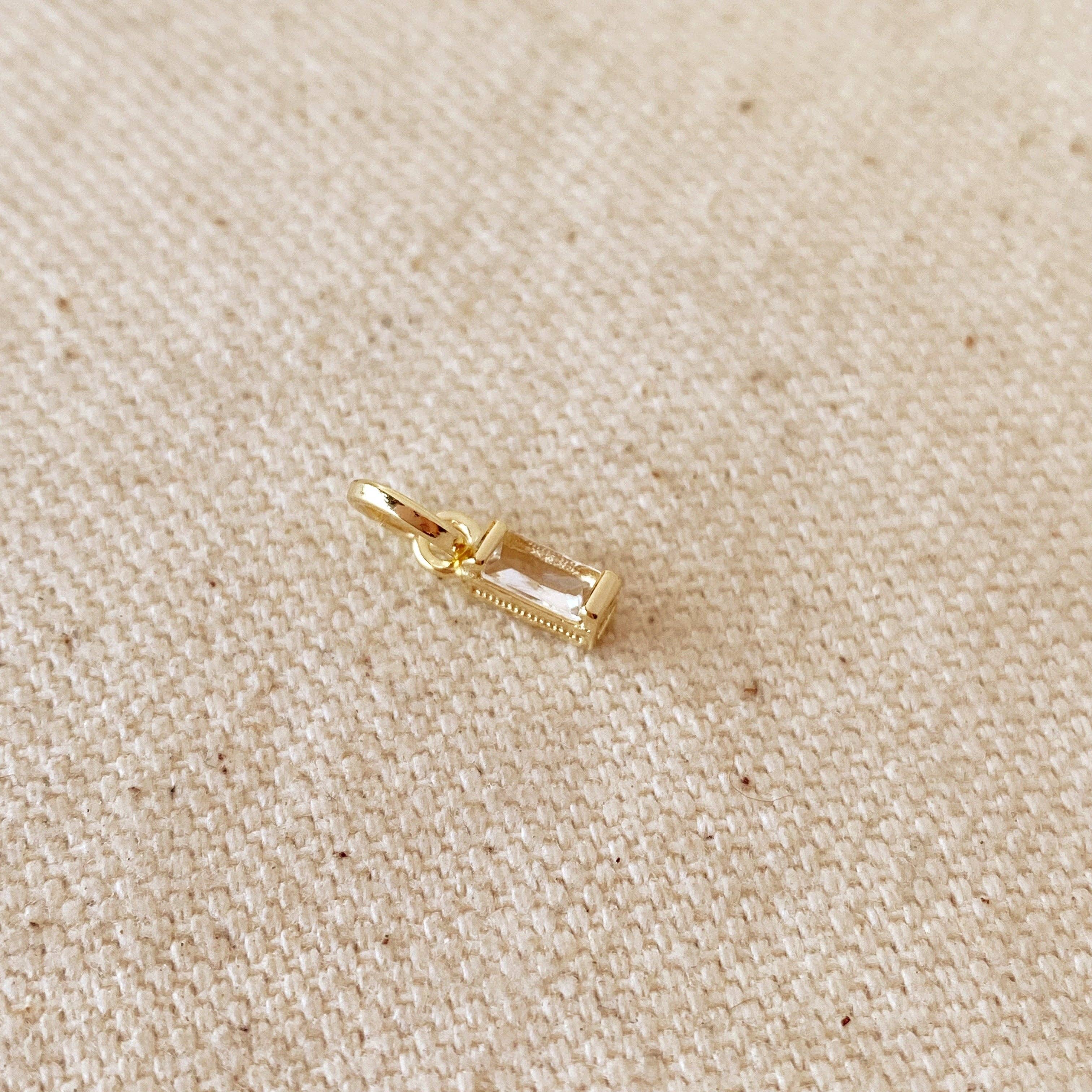 GoldFi - Vendita all'ingrosso Ciondolo/pendente - Charm Baguette Pietra Portafortuna in Oro 18k Filled11